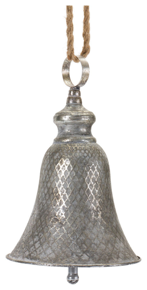 Rustic Metal Bell Ornament, Set of 2