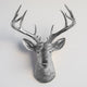 Faux Deer Head Wall Mount - 14 Point Stag Head Antlers, Silver