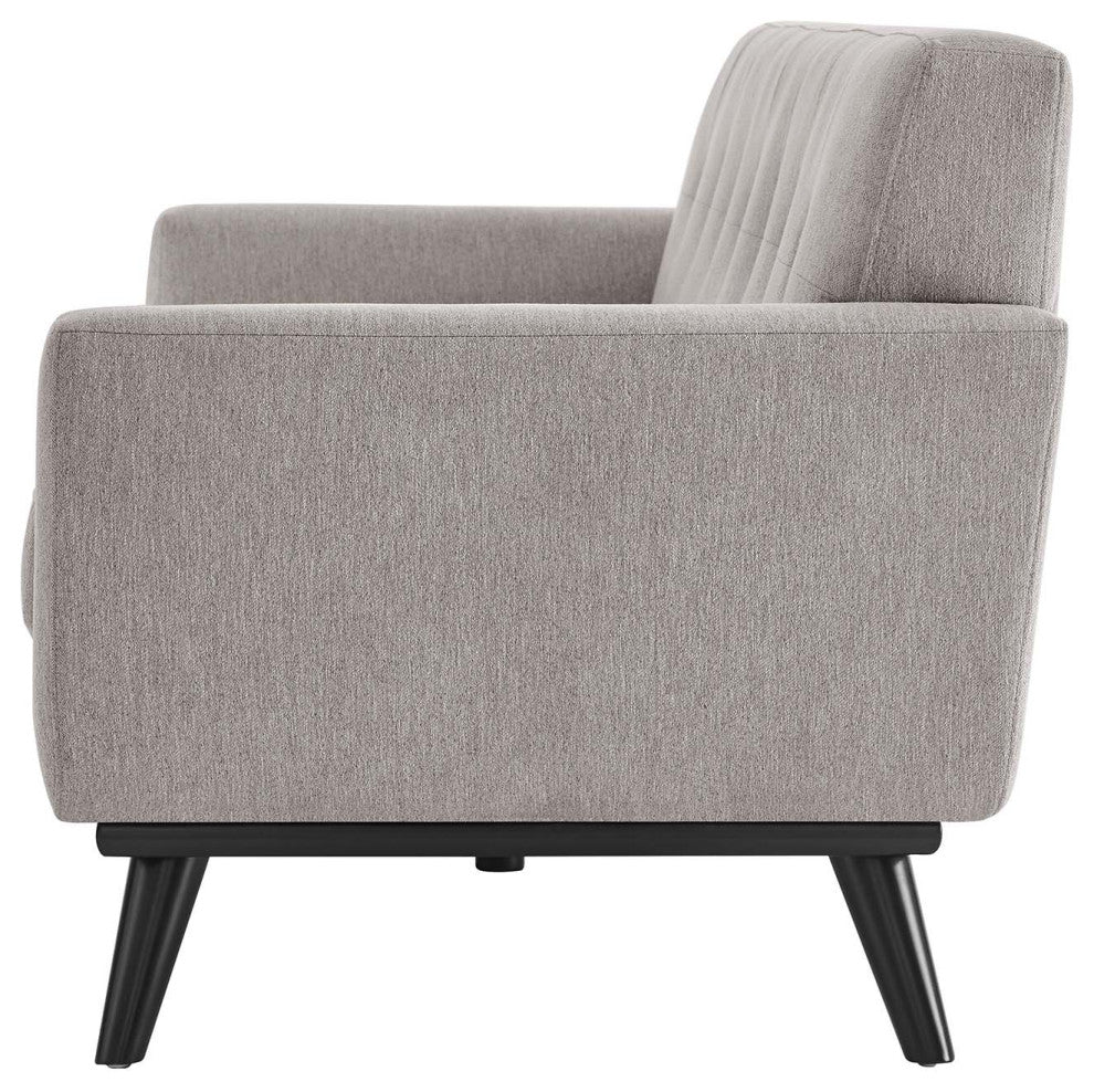Sofa, Gray, Fabric, Modern, Mid Century Living Hotel Lounge Cafe Lobby