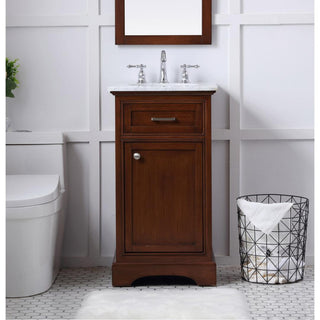 19" Single Bathroom Vanity Set, Teak