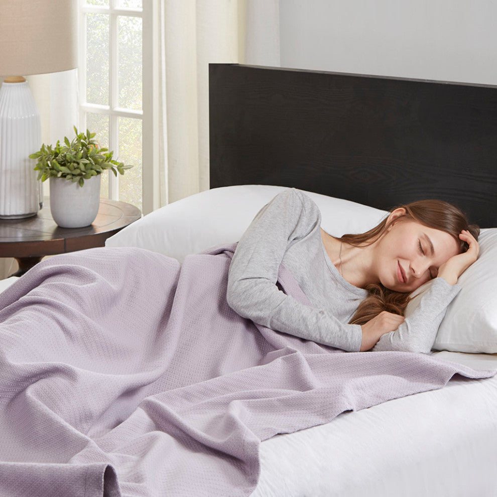 Madison Park Liquid Cotton Liquid Cotton Blanket, Lilac