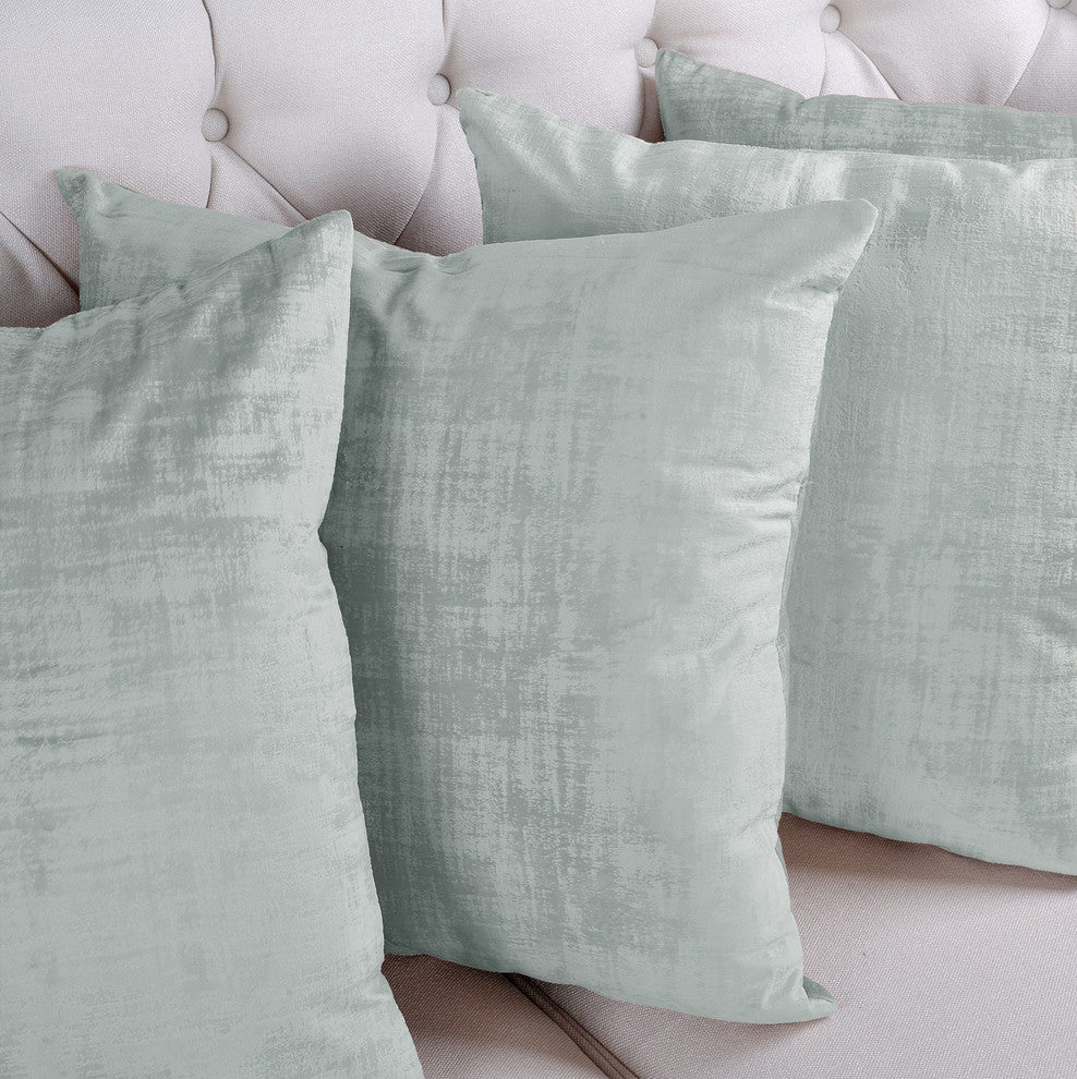 Serenta Textured Velvet Pillow Shell, Set of 4, Flint Gray