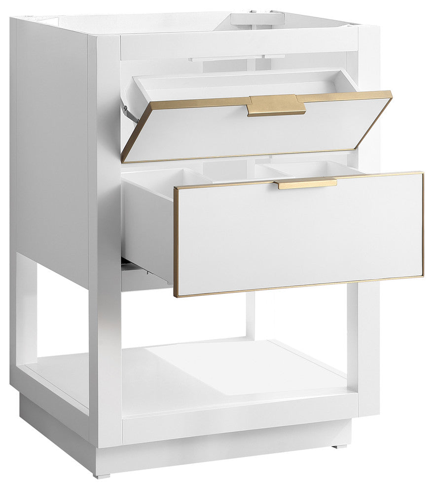 Avanity Allie 24" Vanity Only, White With Matte Gold Hardware