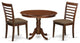 3 Pc Set, Kitchen Table And 2 Linen Seat Dinette Kitchen Chairs, Mahogany