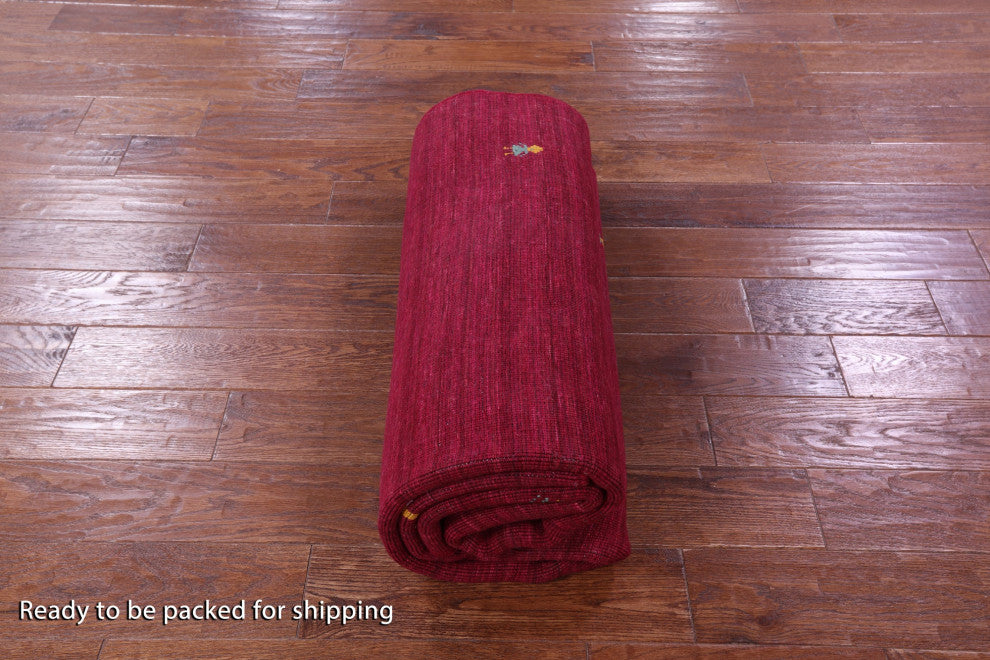 5' 0" X 7' 0" Hand-Knotted Persian Gabbeh Wool Rug - Q15295