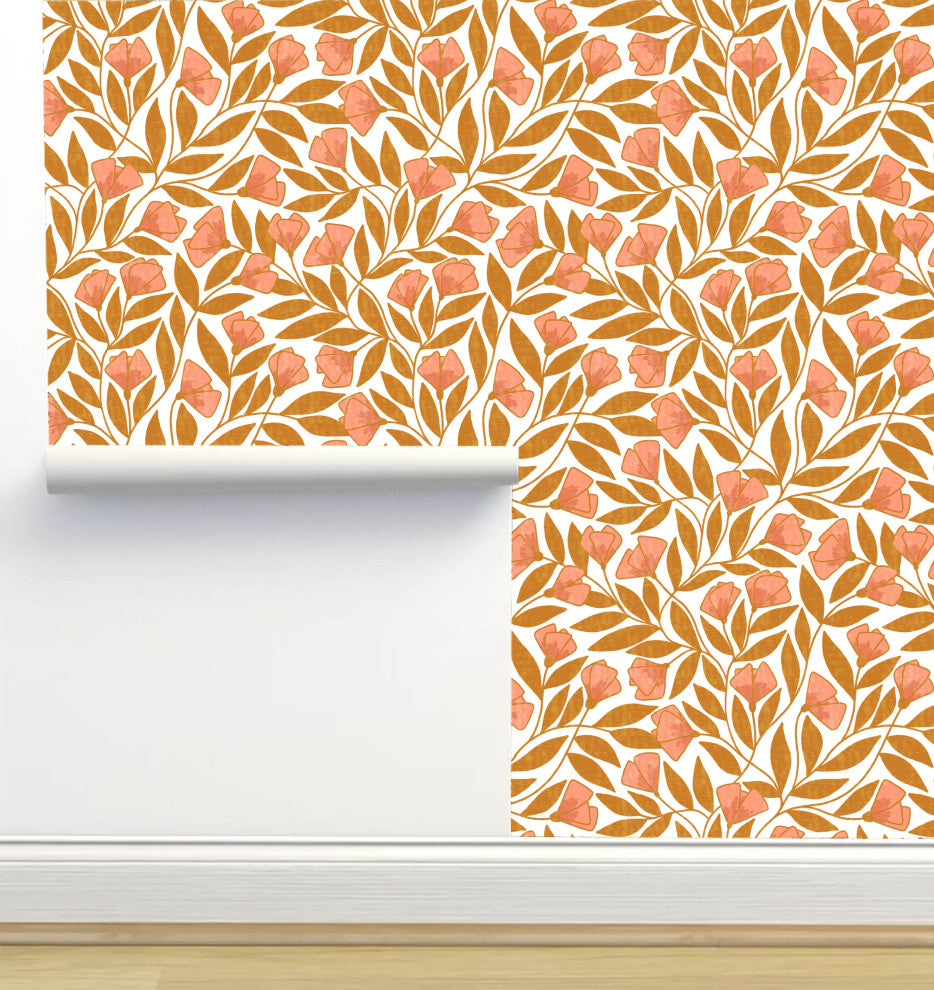 Therese Pink and Gold Wallpaper by Amy MacCready, Sample 12"x8"