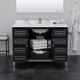 Marlena 48" Black Single Vanity, Top, Nickel Trim