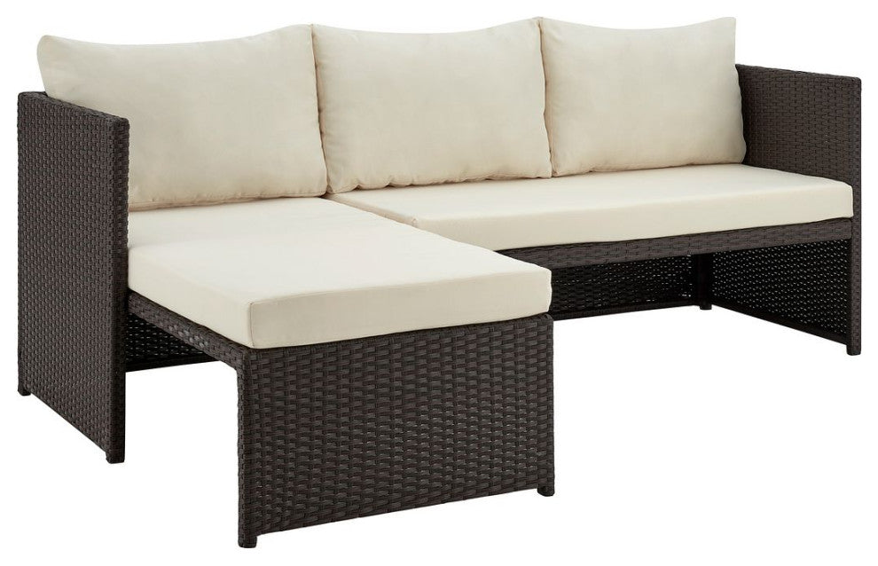 Manhattan Comfort Menton Steel Rattan 2-Piece Patio Set