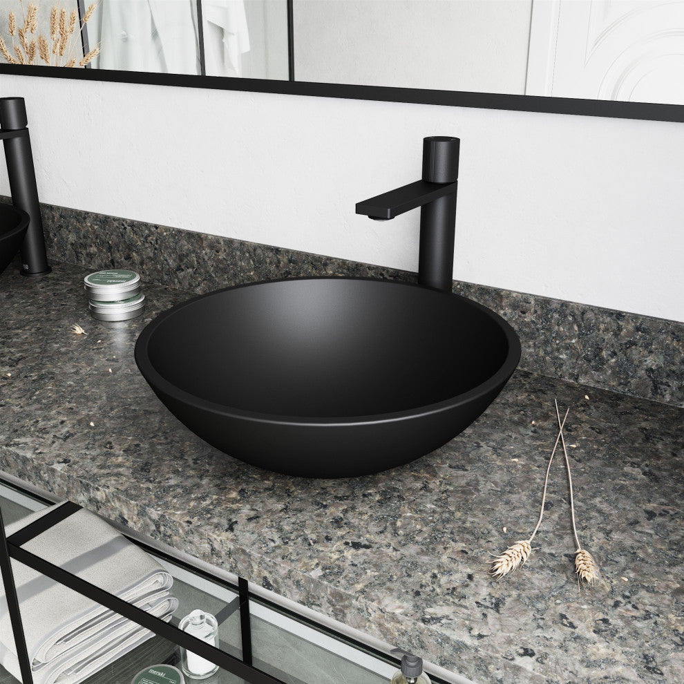 VIGO Gotham 12" H Single Handle Single Hole Bathroom Vessel Faucet, Matte Black