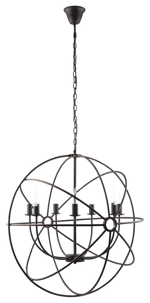 Modern Urban Contemporary Chandelier Light, Black Steel