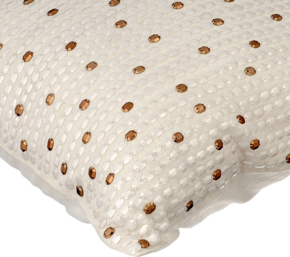 Ivory Decorative Pillow Covers 14"x14" Silk Cushion Covers - White Tara