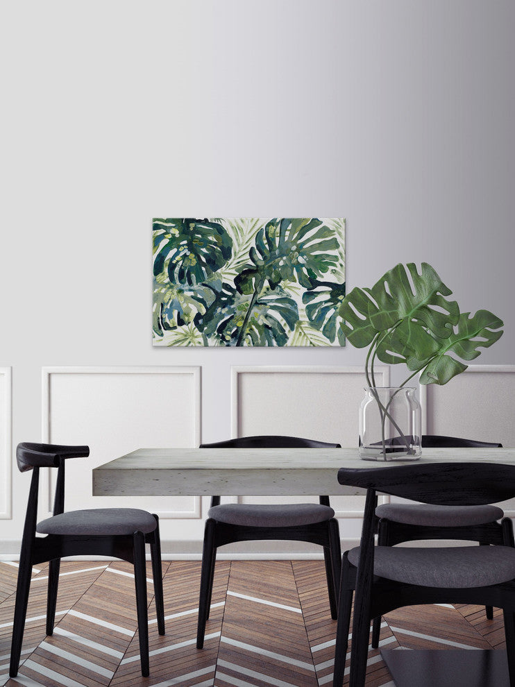 "Green Leaf III" Painting Print on Wrapped Canvas, 60"x40"