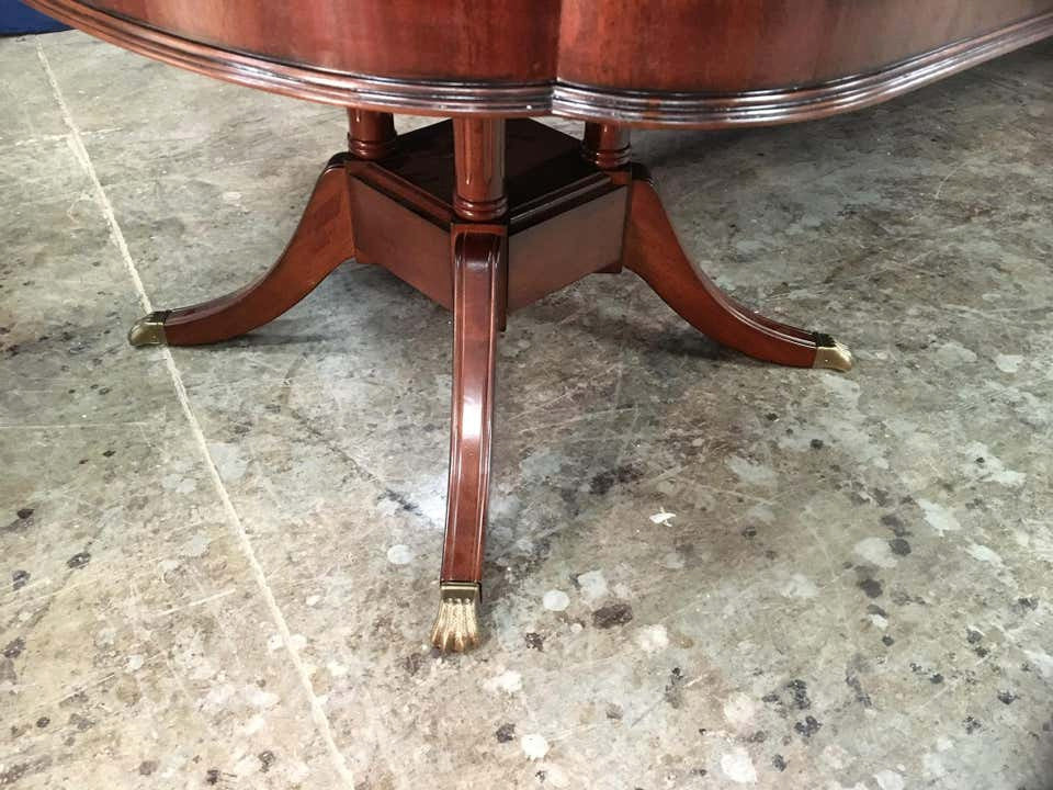 Large Scallop Cornered Mahogany Georgian Dining Table by Leighton Hall