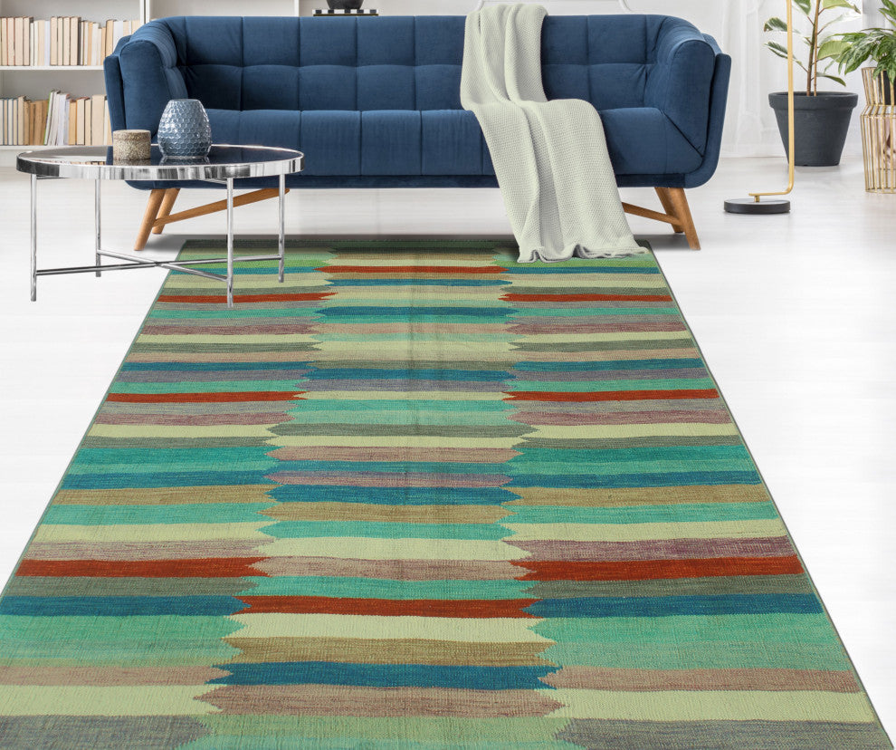 Winchester Kilim Talib Blue/Purple Rug, 5'2x6'4