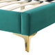 Current Performance Velvet King Platform Bed, Teal