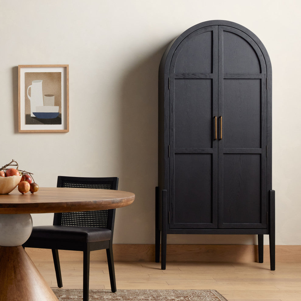 Tolle Panel Door Cabinet-Drifted Mat Blk
