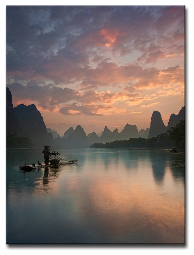 Ready2HangArt ''Li River Sunrise'' Wrapped Canvas Wall Decor, 20"x30"