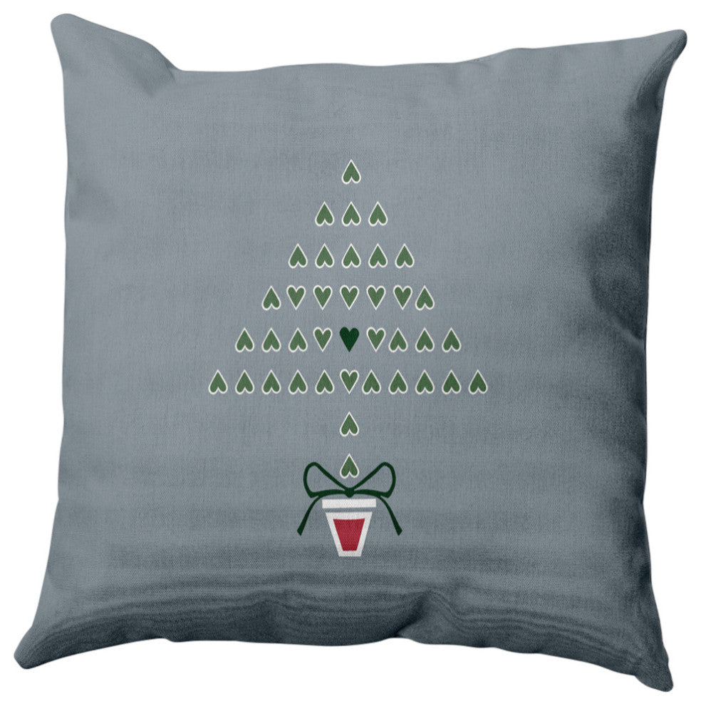 Hearty Holidays Decorative Throw Pillow, Mid Gray, 20"x20"