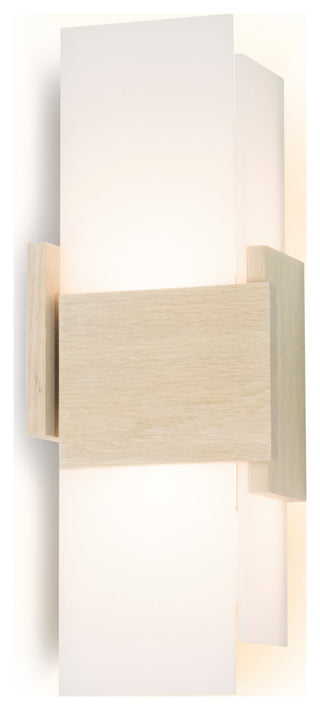 Acuo LED Wall Sconce Oiled Walnut Frosted Polymer