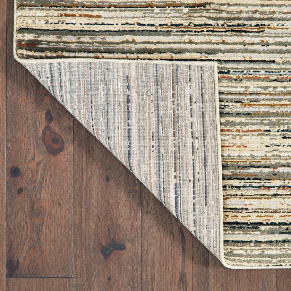 HomeRoots 7' x 10' Ivory Sage Abtract Lines Indoor Area Rug
