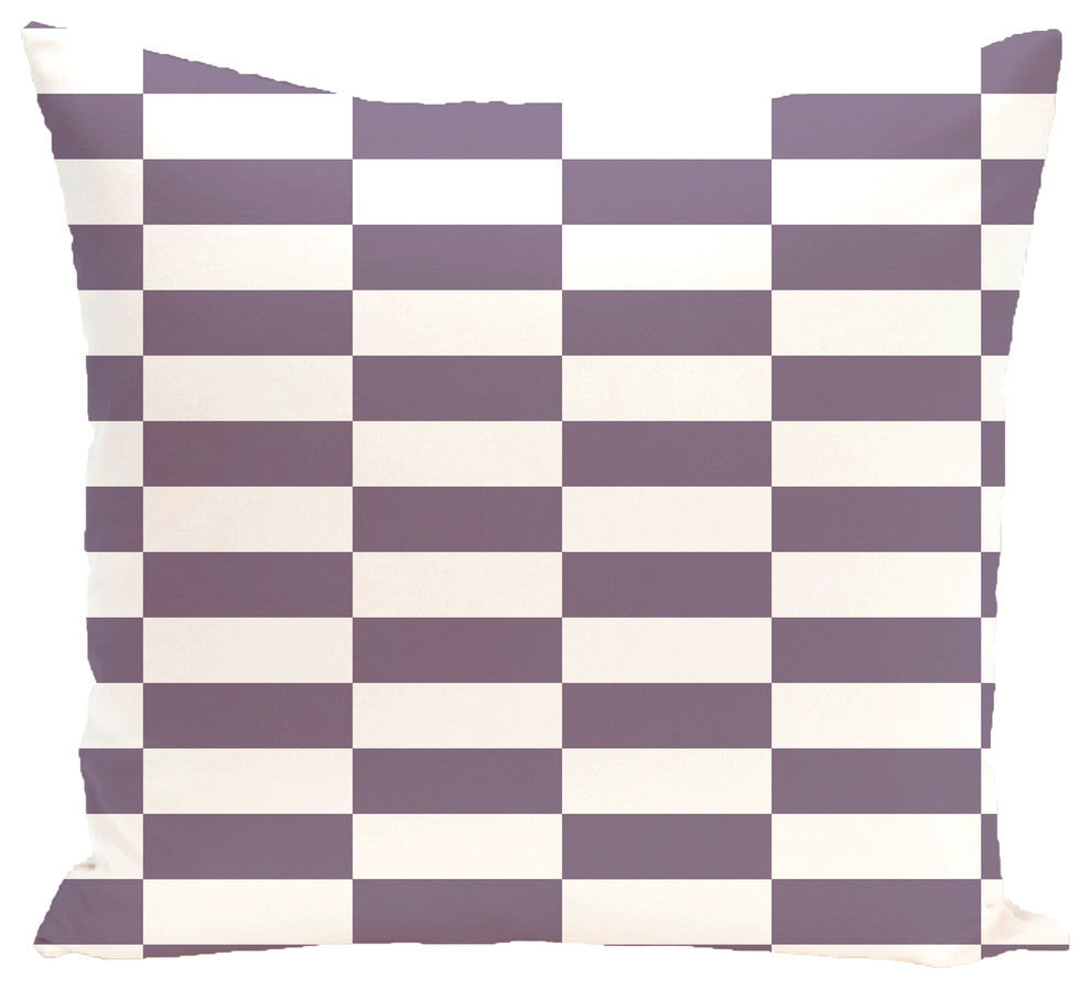 Stair Stepping Stripes Print Pillow, Larkspur, 18"x18"