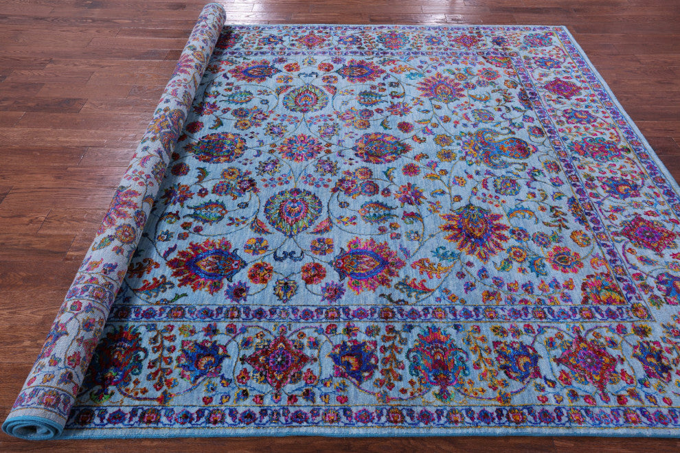 8' 0" X 10' 2" Persian Wool & Silk Hand Knotted Rug - Q15569