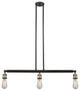 Innovations 213AB Bare Bulb 3 Light Island Light, Black Antique Brass
