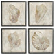 Vintage Nautilus Seashells Soft Brown Patterned Aquatic Animals,17 x 17
