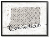 Stupell Industries Connecticut Patterned Grey US State Design, 11 x 14