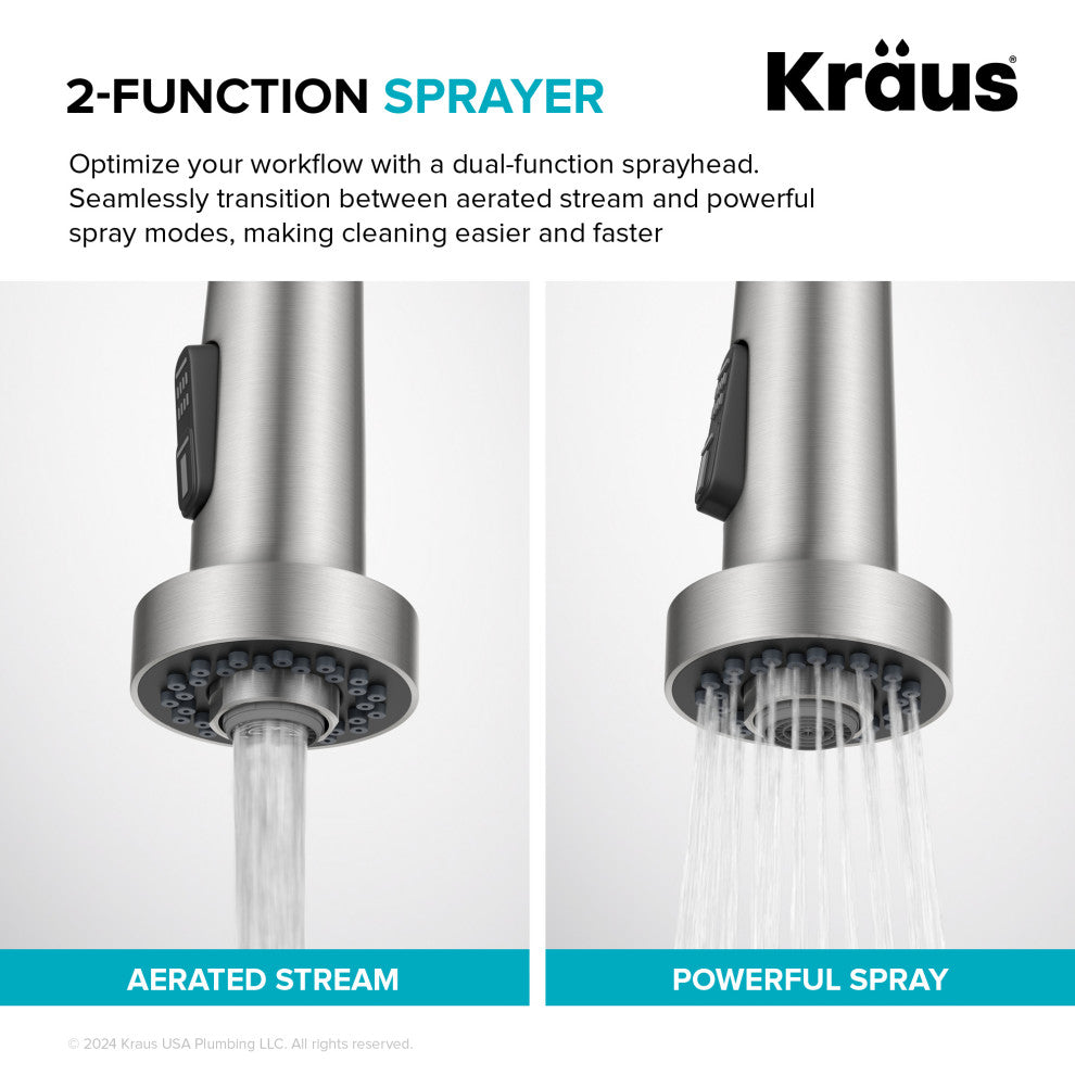 Bolden 2-Function Pull-Down 1-Handle Kitchen Faucet, Spot-Free Stainless Steel