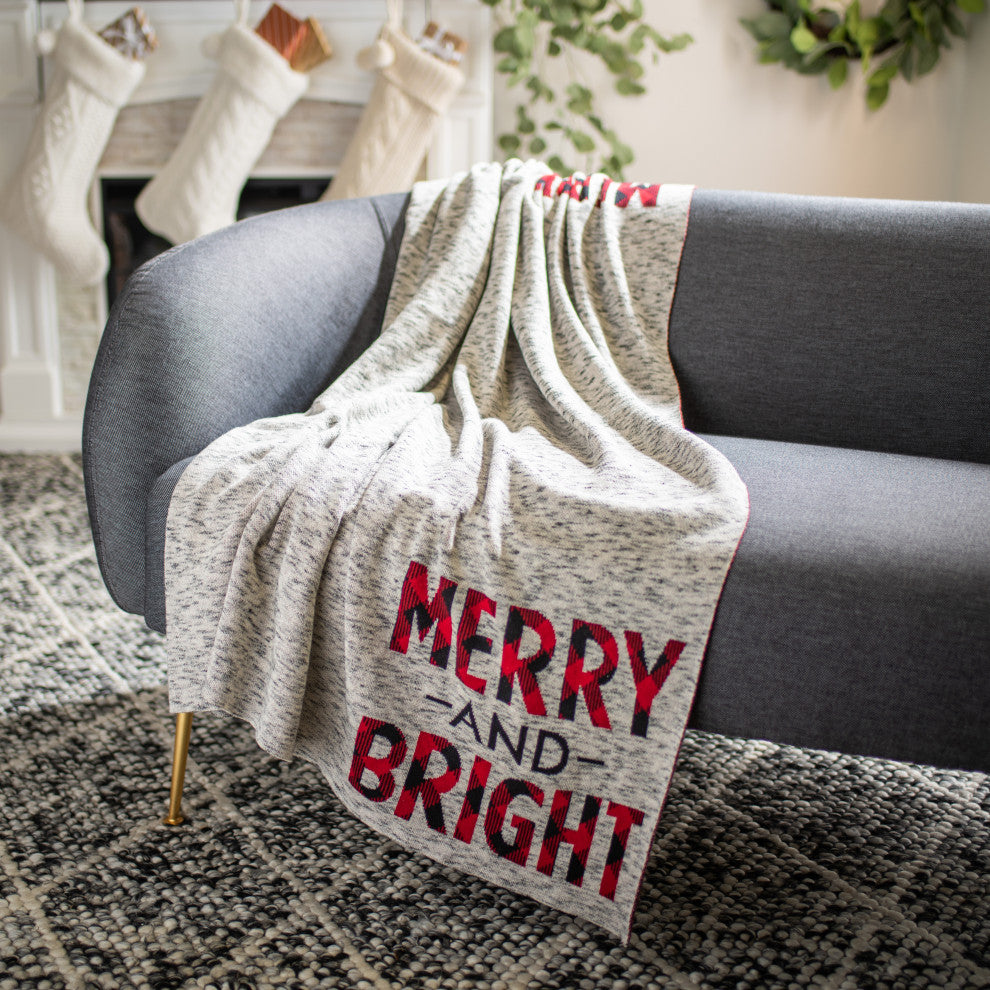 Safavieh Merry And Bright Throw, Grayred, 50"x60"