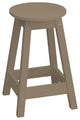 Poly Lumber Bar Stool, Weathered Wood, Dining Height, Round