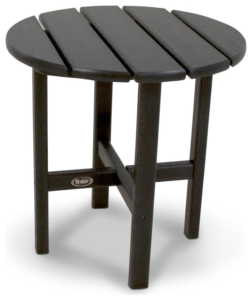 Cape Cod Round 18" Side Table, Charcoal Black