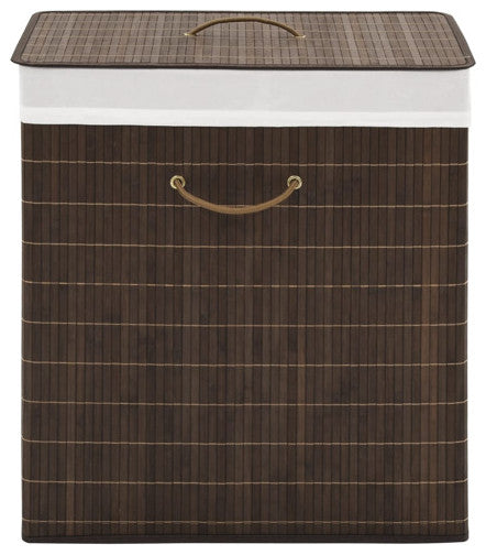 vidaXL Laundry Basket Laundry Hamper Dirty Clothes Basket Dark Brown Bamboo