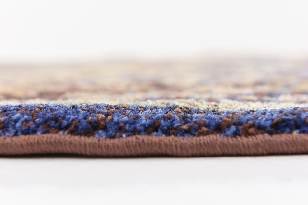 Unique Loom Dark Blue Augustus Milan 5' 0 x 5' 0 Round Rug