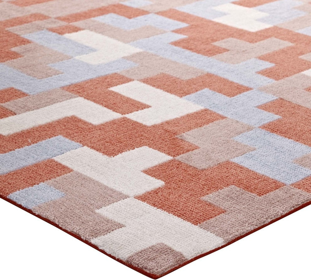 Andela Interlocking Block Mosaic 5x8 Area Rug