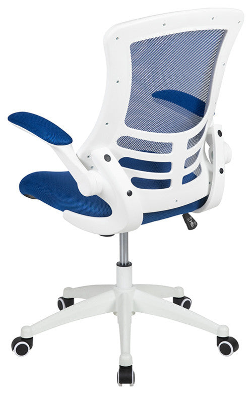 Mid-Back Mesh Swivel Ergonomic Task Office Chair, Blue/White