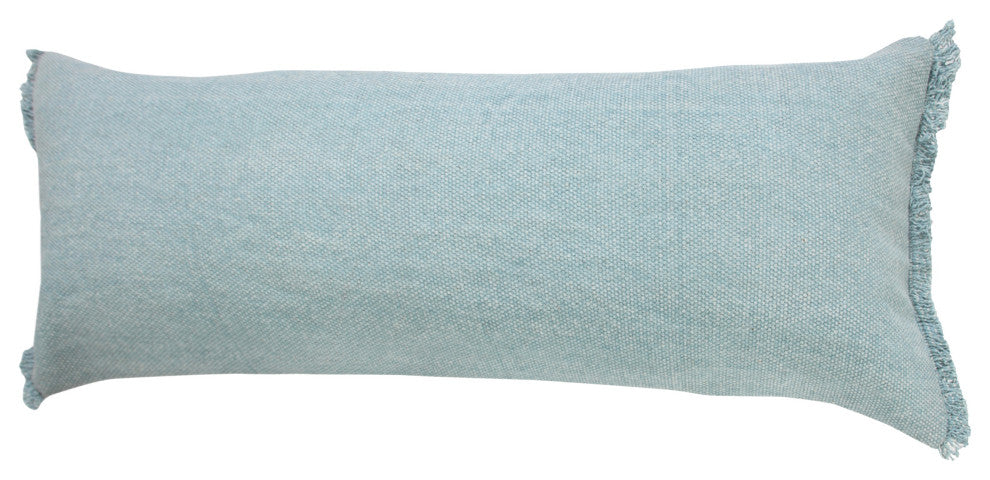 Ox Bay Blue Solid Organic Cotton Pillow Cover, 14"x36"