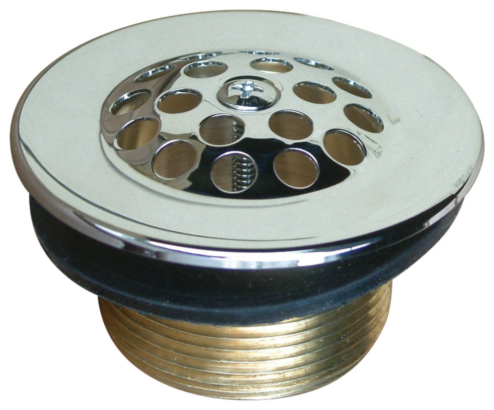 Kingston Brass Bathtub Strainer Drain With Rubber, Polished Chrome