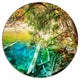Colorful Lake With Tree Trunks, Landscape Round Wall Art, 36"