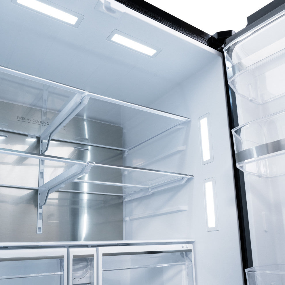 ZLINE 36" Standard Depth Refrigerator With Water, Black RSMZ-W36-BS-FCB