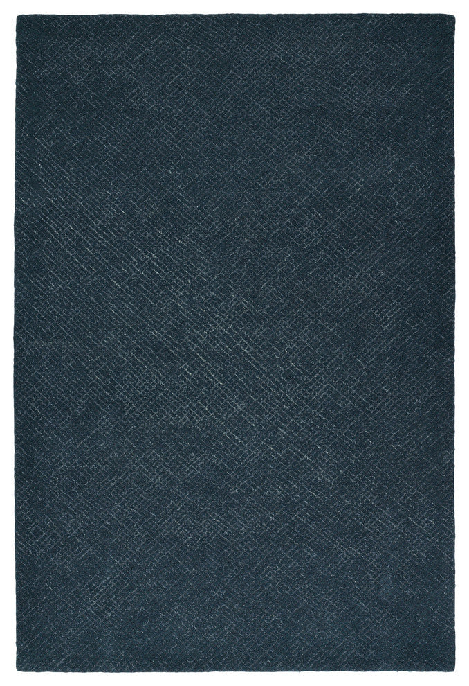 Kaleen Hand-Tufted Textura Wool Rug, Denim, 2''6"x8''