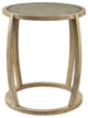 26" Brown And Clear Glass Round End Table