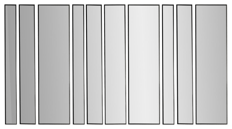 Black Metal Framed 10 Piece Accent Mirror Variety Set