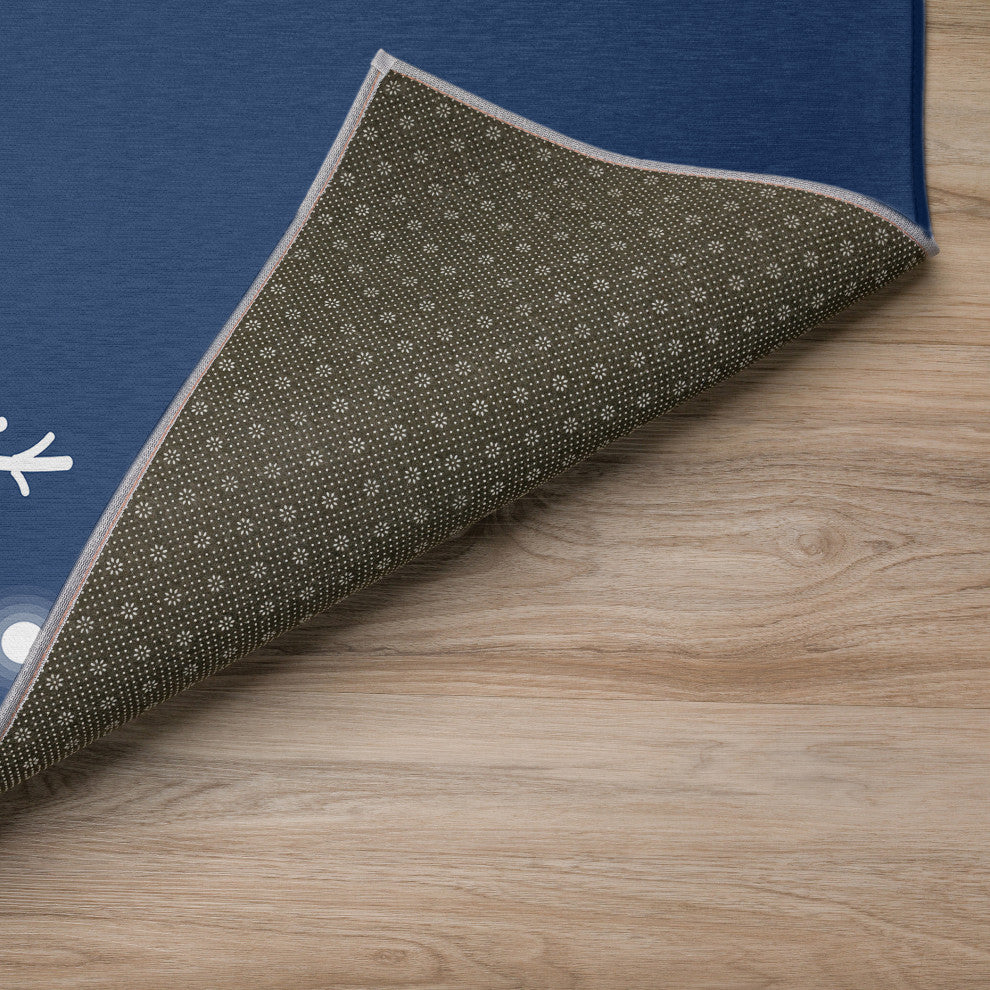 Indoor/Outdoor Wonderland WN12 Navy Machine Washable 3' x 5' Rug
