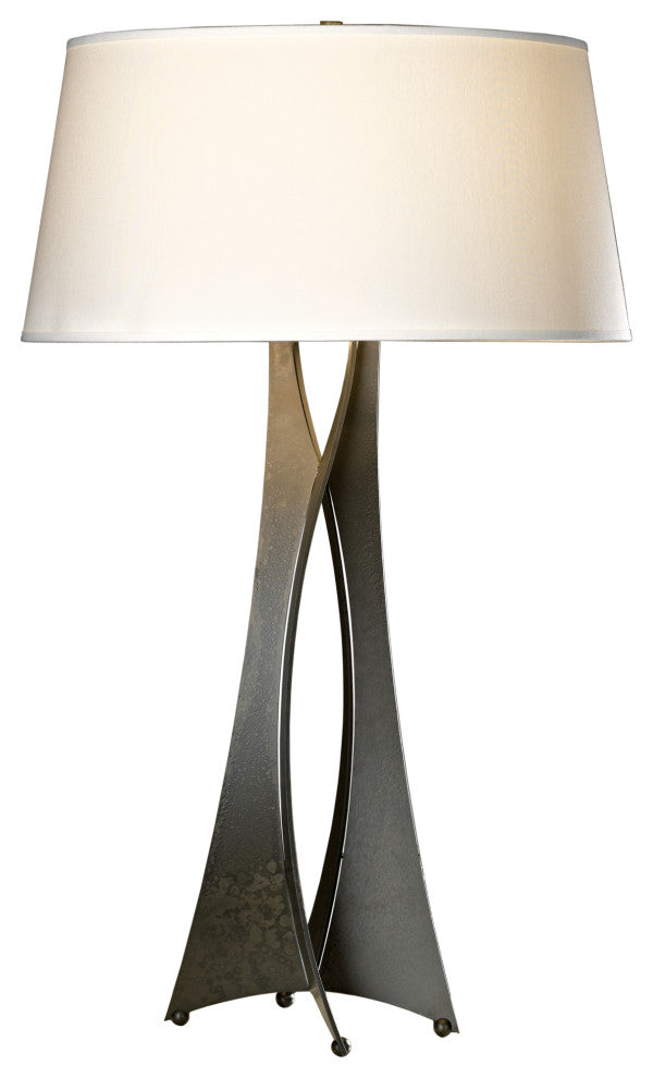 Moreau Tall Table Lamp, Dark Smoke Finish, Natural Anna Shade