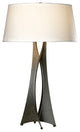 Moreau Tall Table Lamp, Dark Smoke Finish, Natural Anna Shade