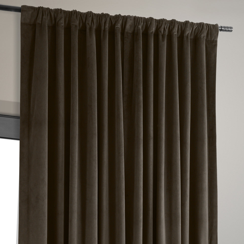 Signature Java Doublewide Blackout Velvet Curtain Single Panel, 100"x108"
