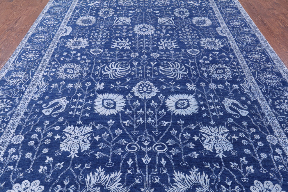 Persian Hand Knotted Wool and Silk Rug 9' 1" X 12' 2" Q12083