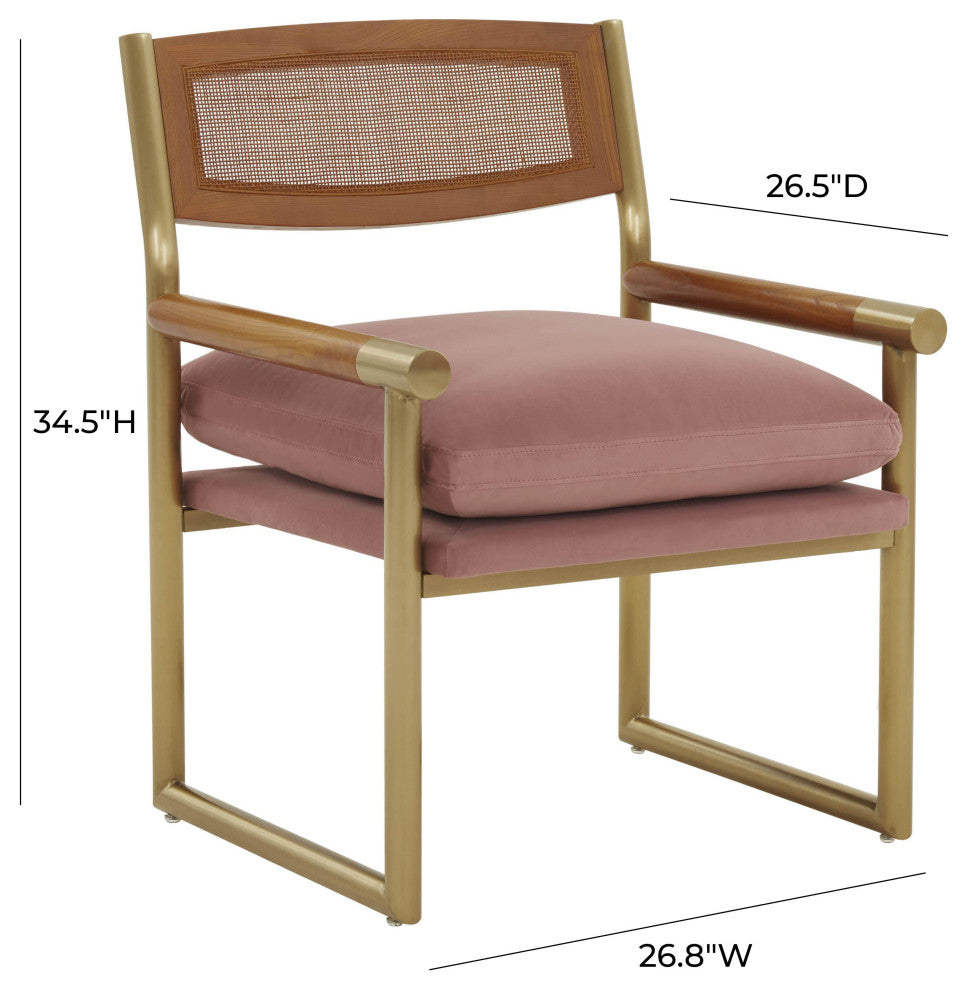 Harlow Rattan Mauve Velvet Chair